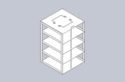 Alkali Scientific&trade; Vertical Rack for 50-Cell 0.5 ml Microtube Boxes, Holds 8 boxes