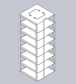 Alkali Scientific&trade; Vertical Rack for SBS formatted boxes, Holds 7 boxes