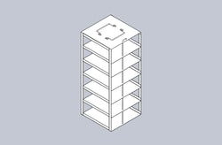 Alkali Scientific&trade; Vertical Rack for 50-Cell 1.5 ml Microtube Boxes, Holds 12 boxes