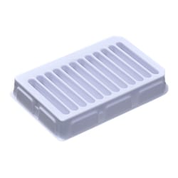 Alkali Scientific&nbsp;CellPro&trade; Solution Reservoir, 4 mL, unique 12 channel column basins, PS, White, V bottom, Sterile, 1/pk, 100/Case