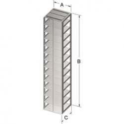 Alkali Scientific&nbsp;ASI&trade; 13 Stainless Steel shelf rack for liquid nitrogen tank, (5.5 in. Wide x 5.63 in. Deep x 28.5 in.Tall)