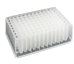 Alkali Scientific CellPro™ Deep Well Plate, 96 Round Well, 1.2mL, 42.5mm height, F-bottom, for ABgene™ , Black Alphanumeric Printing, PP, 10 bags of 5 pieces, 50 / CS, DNase, RNase & Pyrogen-Free