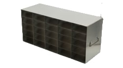 Alkali Scientific&trade; Stainless Steel Upright Freezer Rack for 96-Well Flipper Reversible Boxes, 5 x 5 Configuration, 25 Box Capacity
