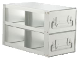 Alkali Scientific&trade; Upright Freezer Drawer Racks for Standard 3.75″ Boxes- Rack Only- 2 Boxes Deep x 2 Boxes High