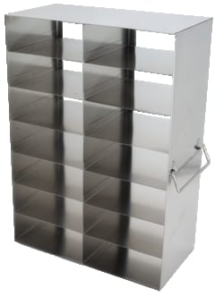Alkali Scientific&trade; Upright Stainless-Steel Freezer Racks for 2” Boxes- Rack Only- 2 Boxes Deep x 7 Boxes High