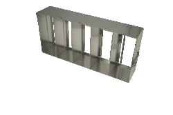Alkali Scientific&trade; Upright Stainless Steel Freezer Rack for Mixed Storage of 2″,3″ and 3.75″ Standard Boxes, 27 3/16 x 12 3/8 x 51 1/2