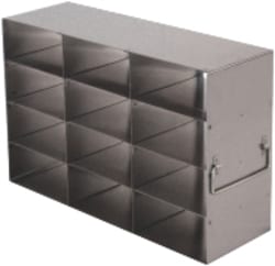 Alkali Scientific&trade; Stainless Steel Upright Freezer Rack for 25-Place Slide Boxes, 12 Box Capacity