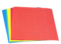 Alkali Scientific&nbsp;ASI&trade; Cryo Label Sheets, 24x13mm for 0.5mL Tubes White, Orange, 2380 labels, 20 sheets/Cs