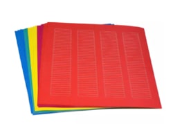 Alkali Scientific&nbsp;ASI&trade; Cryo Label Sheets, 38x6mm for Microplates, Red, 3120 labels, 20 sheets/Cs