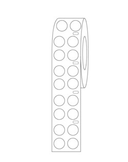 Alkali Scientific&nbsp;ASI&trade; Direct Thermal Cryo Label, 13mm Dots for 2.0mL Tubes/Vials, 4000 per Roll, 1/Roll, Green