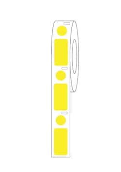 Alkali Scientific&nbsp;ASI&trade; Direct Thermal Cryo Label, 24x13mm & 9.5mm Dot for 1.5mL Tubes/Vials, 500 Sets, 1/Roll, Green