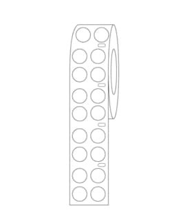 Alkali Scientific&nbsp;ASI&trade; Direct Thermal Cryo Label, 13mm Dots for 2.0mL Tubes/Vials, 4000 per Roll, 1/Roll, Blue