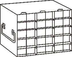Alkali Scientific&trade; Stainless Steel Upright Freezer Rack for 96-Well Microtube Boxes, 3 x 5 Configuration, 15 Box Capacity