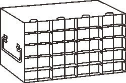 Alkali Scientific&trade; Stainless Steel Upright Freezer Rack for 96-Well Microtube Boxes, 4 x 5 Configuration, 20 Box Capacity
