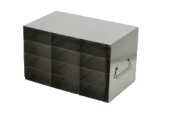 Alkali Scientific&trade; Stainless Steel Upright Freezer Rack for 96-Well Flipper Reversible Boxes, 3 x 4 Configuration, 12 Box Capacity