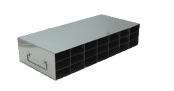 Alkali Scientific&trade; Stainless Steel Upright Freezer Rack for 80 Place Tube Boxes, 7 x 3 Configuration, 21 Box Capacity