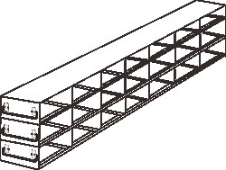 Alkali Scientific&trade; Upright Stainless-Steel Freezer Rack for 50-Cell Hinged Top Plastic Boxes, 7 x 5 Configuration, 35 Box Capacity