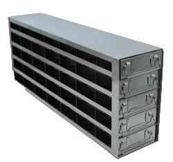 Alkali Scientific&trade; Upright Freezer Drawer Rack for 96 Deep-Well Microtiter Boxes; 7 x 5 Configuration, 35 Box Capacity