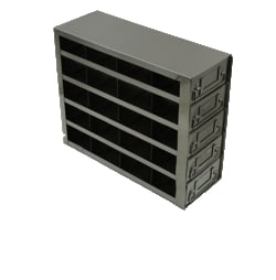 Alkali Scientific&trade; Upright Freezer Drawer Rack for 96-well & 384-well Microtiter Plates, Holds 60 with Lids, 80 without Lids, 14 1/2 x 12 1/8 x 5 7/16