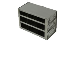 Alkali Scientific&trade; Upright Freezer Drawer Rack for 96-well & 384-well Microtiter Plates, Holds 27 with Lids, 36 without Lids, 10 15/16 x 7 5/16 x 5 7/16