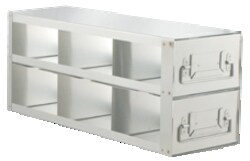 Alkali Scientific&trade; Upright Stainless Steel Freezer Racks for 3.75″ Cardboard Boxes 3x2 Configuration, 6 Box Capacity