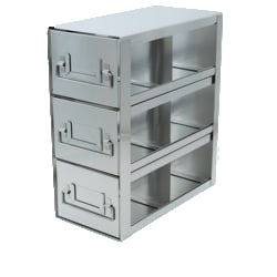 Alkali Scientific&trade; Upright Stainless Steel Freezer Racks for 3.75″ Cardboard Boxes 2x3 Configuration, 6 Box Capacity