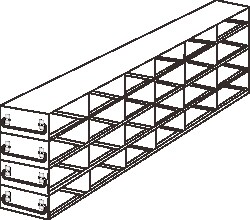 Alkali Scientific&trade; Upright Freezer Drawer Rack for 0.2mL Tube 96-Well PCR Boxes, 6 x 4 configuration, 24 Box Capacity