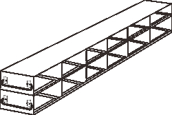 Alkali Scientific&trade; Upright Freezer Drawer Rack for 0.2mL Tube 96-Well PCR Boxes, 6 x 2 configuration, 12 Box Capacity