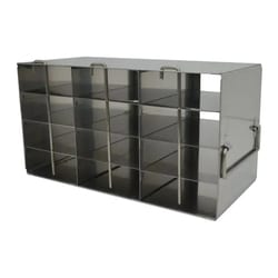 Alkali Scientific&trade; Stainless Steel Upright Freezer Rack for 0.2ml Tube 96-Well PCR Boxes 3 x 5 Configuration, 15 Box Capacity