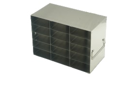 Alkali Scientific&trade; Stainless Steel Upright Freezer Rack for 25-Place Slide Boxes, 15 Box Capacity