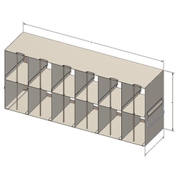 Alkali Scientific™ Upright Freezer Racks for 96-Well and 384-Well Plates with Locking Rod – Rack Only (168-204 Plates)