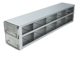 Alkali Scientific&trade; Stainless Steel Freezer Racks with Drawers, 5 x 2 Configuration, 10 Box Capacity, for 3