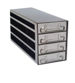 Alkali Scientific&trade; Upright Stainless Steel Large Freezer Racks for 3.75″ Cardboard Boxes 3x4 Configuration, 12 Box Capacity