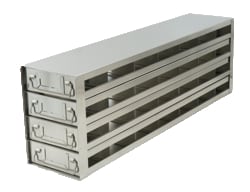Alkali Scientific&trade; Upright Freezer Drawer Rack for 96 Deep-Well Microtiter Boxes; 7 x 4 Configuration, 28 Box Capacity