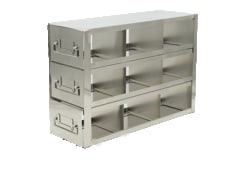 Alkali Scientific&trade; Upright Stainless Steel Large Freezer Racks for 3.75″ Cardboard Boxes 3x3 Configuration, 9 Box Capacity