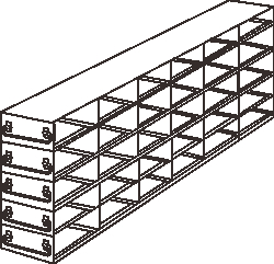 Alkali Scientific&trade; Stainless Steel Upright Freezer Drawer Rack for MATRIX Boxes, FluidX Boxes & Micronic Racks, 6 x 5 configuration, 30 Box Capacity
