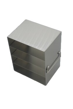 Alkali Scientific&trade; Stainless Steel Upright Freezer Rack for Plasma Boxes, 1x4 configuration, 4 Box Capacity