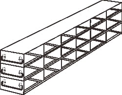 Alkali Scientific&trade; Stainless Steel Upright Freezer Drawer Rack for MATRIX Boxes, FluidX Boxes & Micronic Racks, 6 x 3 configuration, 18 Box Capacity