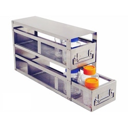 Alkali Scientific&trade; Freezer Drawer Racks for Storage of Bottles, 2 Drawers, Drawer Area Capacity: 15″ x 4 1/2″