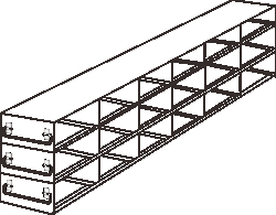 Alkali Scientific™ Upright Freezer Drawer Rack for 0.2mL Tube 96-Well PCR Boxes, 6 x 3 configuration, 18 Box Capacity