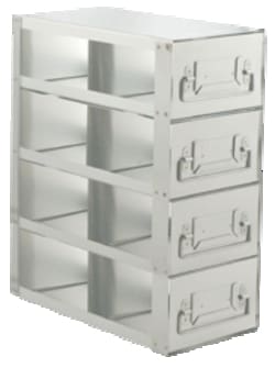 Alkali Scientific&trade; Upright Stainless Steel Freezer Racks for 3.75″ Cardboard Boxes 2x4 Configuration, 8 Box Capacity