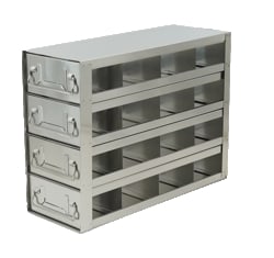 Alkali Scientific&trade; Stainless Steel Upright Freezer Drawer Rack for MATRIX Boxes, FluidX Boxes & Micronic Racks – 16 Box Capacity