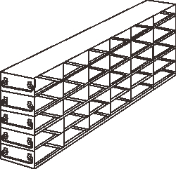 Alkali Scientific™ Upright Freezer Drawer Rack for 96 Deep-Well Microtiter Boxes; 6 x 5 Configuration, 30 Box Capacity
