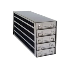 Alkali Scientific&trade; Upright Stainless-Steel Freezer Rack for 50-Cell Hinged Top Plastic Boxes, 4 x 5 Configuration, 20 Box Capacity