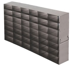Alkali Scientific&trade; Stainless Steel Upright Freezer Rack for 25-Place Slide Boxes, 6x7, 42 Box Capacity