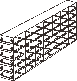 Alkali Scientific&trade; Upright Freezer Drawer Rack for Microtiter Plates, 7 x 6 configuration, 42 Box Capacity