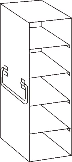 Alkali Scientific&trade; Stainless Steel Upright Freezer Rack for Plasma Boxes, 1x5 configuration, 5 Box Capacity
