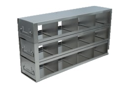 Alkali Scientific&trade; Upright Stainless Steel Large Freezer Racks for 3.75″ Cardboard Boxes 4x3 Configuration, 12 Box Capacity