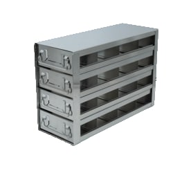 Alkali Scientific&trade; Upright Stainless Steel Large Freezer Racks for 3.75″ Cardboard Boxes 4x4 Configuration, 16 Box Capacity