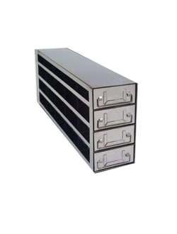 Alkali Scientific&trade; Upright Stainless Steel Large Freezer Racks for 3.75″ Cardboard Boxes 5x4 Configuration, 20 Box Capacity
